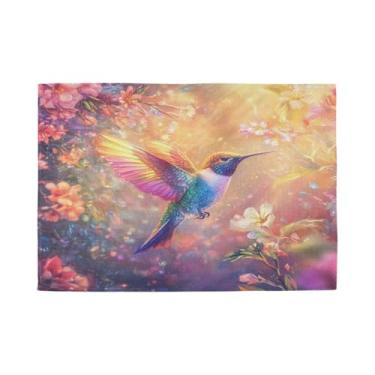 Imagem de Burbuja Jogo americano Spring Bird Conjunto de 4, tapetes de mesa laváveis antiderrapantes, resistentes ao calor, para cozinha, mesa de jantar, ambientes internos e externos