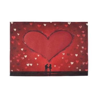 Imagem de Burbuja Jogo americano conjunto de 6, tapetes de mesa antiderrapantes laváveis para amantes dos namorados, jogo americano resistente ao calor para cozinha, mesa de jantar, ambientes internos e