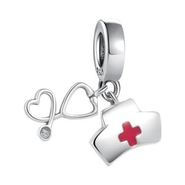 Imagem de Pingente De Estetoscópio Em Prata Esterlina 925 Para Pulseira, Joias P