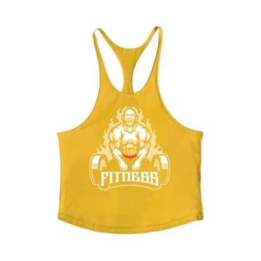 Imagem de Camiseta Regata Masculina De Algodão Com Alça Fina Para Musculação, Ab