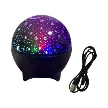 Imagem de Projetor De Luz Noturna RGB Céu Estrelado E Lua 360 graus Decoração Co