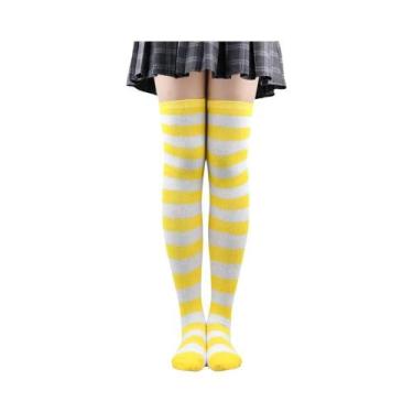 Imagem de Meias Altas Listradas Coloridas Para Mulheres, Meias De Natal E Hallow