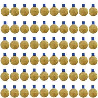 Imagem de Kit C/ 60 Medalhas de Ouro M43 Honra ao Mérito Fita Azul - Crespar