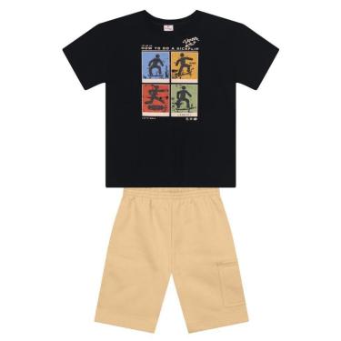 Imagem de Conjunto infantil menino em moletinho de skate Brandili-Masculino