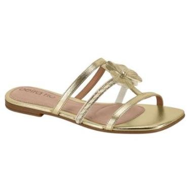 Imagem de Sandália Rasteirinha Casual Feminino Beira Rio 8560.211 Dourado-Feminino