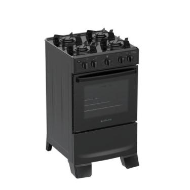 Imagem de Fogão 4 Bocas com Mesa Esmaltada Atlas Mônaco Lustro, Preto, Bivolt