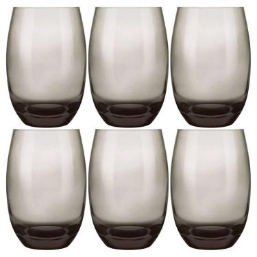 Imagem de Jogo de Copos Long Drink Aruba 465ML em Vidro Fumê com 6 Peças para Drinks Aruba