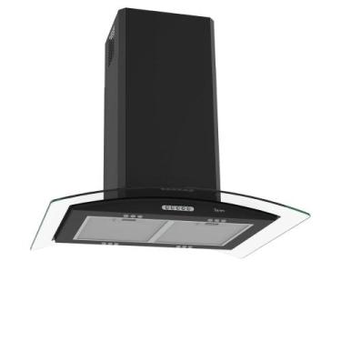 Imagem de Coifa Terim Ilha Teto Vidro Curvo Black 75 Cm, Preto, 220V
