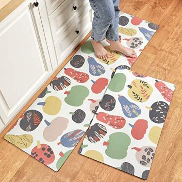 Imagem de LTL Tapetes de cozinha e tapetes de desenho macio, antiderrapante, à prova de água e óleo, tapete lavável confortável de poliuretano + PVC para sala de jantar em casa, varanda, F, 4575 cm