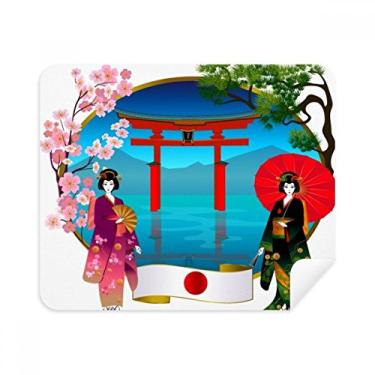 Imagem de Pano de limpeza Kimono Girl Cultura Japonesa Limpador de tela 2 peças Tecido de camurça