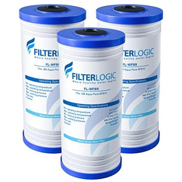 Imagem de Filterlogic Filtro de água para toda a casa AP810, substituição para 3M Aqua-Pure AP810, AP801, AP811, Whirlpool WHKF-GD25BB, WHKF-DWHBB, 5 mícrons, 25,4 cm x 11,4 cm, filtro de água de poço e torneira, pacote com 3