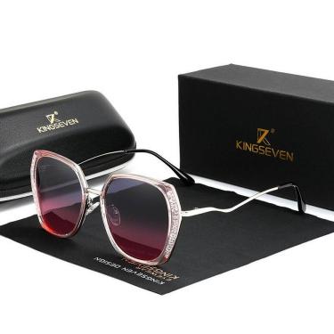 Imagem de Óculos de Sol Feminino Genuine Kingseven Proteção UV400 Gradiente