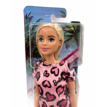 Imagem de Boneca Barbie Fashion Com Vestido De Coração Mattel Cor: Loira com Vestido Rosa