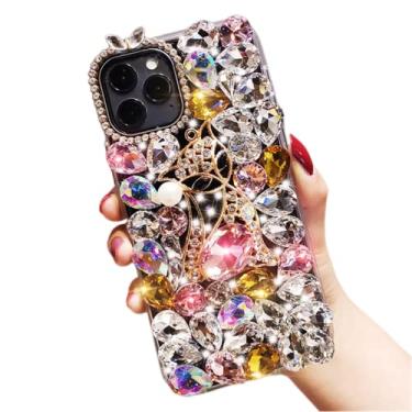 Imagem de ZiEuooo Capa de telefone de strass brilhantes de luxo da moda para Samsung Galaxy S8 S9 S10 Plus Lite 4G 5G Capa protetora Tendência Pop Pedra Preciosa Brilhante PC (Rosa, S10 5G)