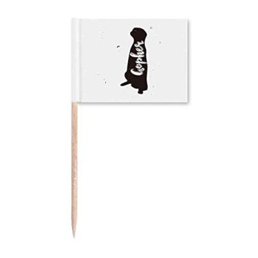 Imagem de Bandeiras de palito de dente de girafa preto e branco para decoração de festa