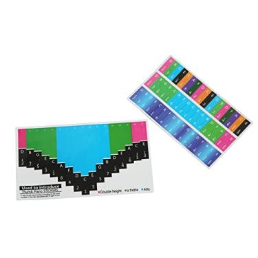 Imagem de Adesivo de Escala Kalimba, Lindos Adesivos Tumpiano Não Danificados Fácil de Limpar para Treinamento de Bateria (Piano de polegar de 17 tons universal)