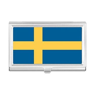 Imagem de Carteira de bolso com bandeira nacional da Suécia, país da Europa, porta-cartões