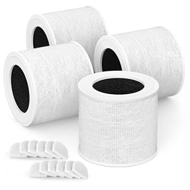 Imagem de Mini filtro de substituição Core com 12 peças extra de óleo essencial, compatível com purificador de ar LEVOIT Core Mini-RF, filtro HEPA 3 em 1 combinado com pré-filtro e filtro de carvão ativado, pacote com 4