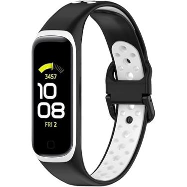 Imagem de Pulseiras Esportivas NSmart compativeis com Galaxy Fit2 SM-R220 (R220, Preta com Branco)