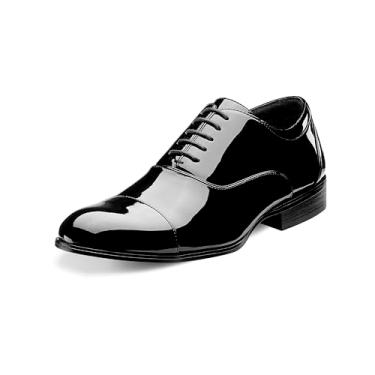 Imagem de Stacy Adams Sapato Oxford masculino Gala Cap-Toe Smoking com cadarço, Patente preta, 7.5