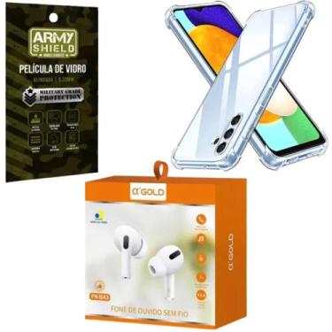 Imagem de Kit Capinha Samsung Galaxy A51 + Fone Bluetooth + Pelicula de Vidro 3D