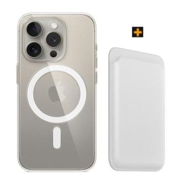 Imagem de Capinha Capa MagSafe + Carteira Magsafe Compatível iPhone 15 / 15 Pro 