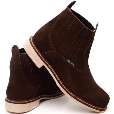 Imagem de Botina Masculina Chelsea Elástico Cano Curto Bico Redondo - Polo Blu, 
