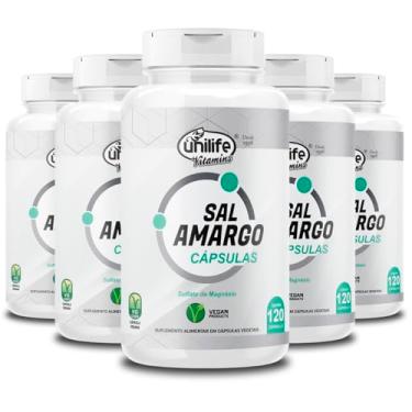 Imagem de Kit 5 Sal Amargo Unilife 120 Cápsulas 850mg
