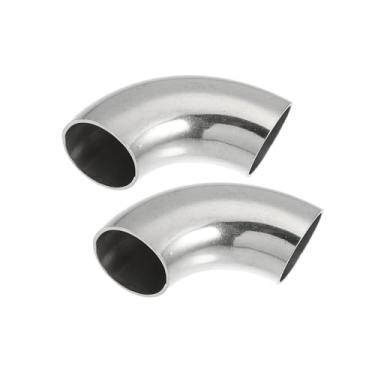 Imagem de Motoforti 2 peças OD 2,5 cm 90 graus 1,2 mm espessura mandril curva cotovelo SS304 tubo de curva de aço inoxidável tubo de cotovelo de escape para carro modificado sistema de exaustão de longa duração