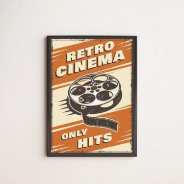 Imagem de Quadro Decorativo Retrô Cinema Only Hits 24x18cm - com vidro - Quadros