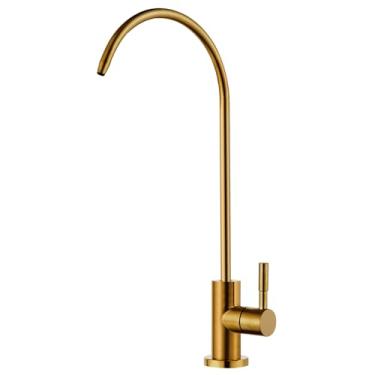 Imagem de Torneira de água potável para pia de cozinha, torneira de filtro de água de cozinha de aço inoxidável para osmose reversa ou sistema de filtragem de água, torneira RO sem lacuna de ar, acabamento de