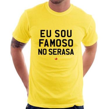 Imagem de Camiseta Eu sou famoso no Serasa - Foca na Moda, Amarelo, G