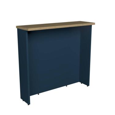 Imagem de Bancada Ilha 120cm Cozinha Sevilha Azul Órion/Carvalho Marrom