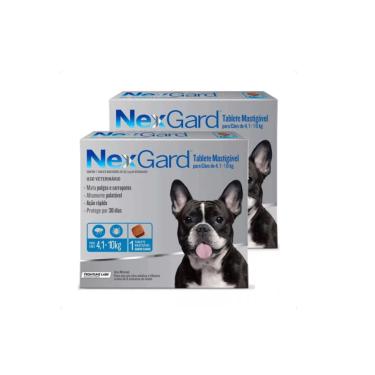 Imagem de 2 Nexgard 4 A 10kg Carrapato Antipulgas Original Nota Fiscal