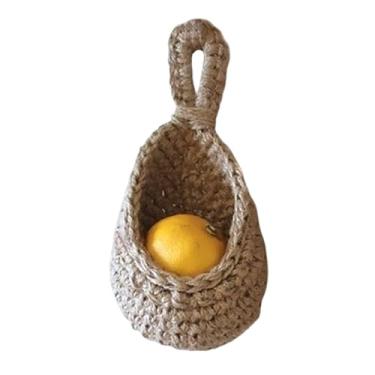 Imagem de Cesta de parede suspensa para armazenamento de juta cestas de frutas para cozinha, restaurante, estilo vegetal, 1 cestos de parede pendurados