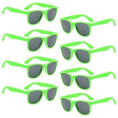 Imagem de Pacote com 8 óculos de sol unissex para festas, cores neon para crianças, verde