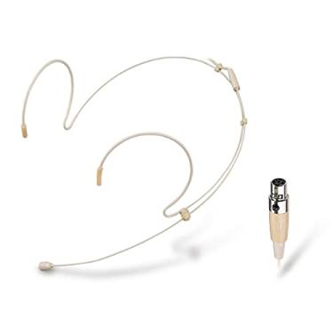 Imagem de Haoin Microfone para fone de ouvido com duas circunferências, microfone para fone de ouvido compatível com o sistema sem fio Shure Bodypack transmissor com cabo de 1,2 m para para-brisa, plugue Mini XLR de 4 pinos TA4F