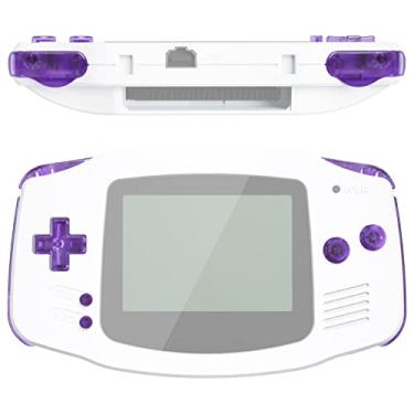 Imagem de eXtremeRate Conjunto completo de botões de substituição transparentes Atomic Purple para Gameboy Advance GBA – console de jogos portátil não incluído
