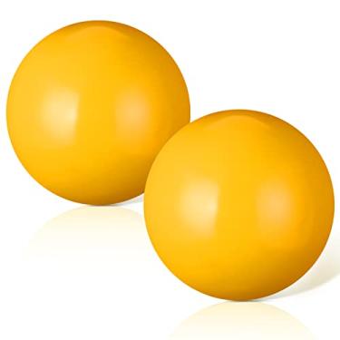 Imagem de Deekin 2 pacotes de 57 mm Bocce Pallino para jogo de bola de bocha, bola de bocha, substituição de bolas de bocce pallino (amarelo)