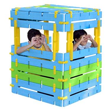 Imagem de Educational Advantage Conjunto de montar Kids Constructa Den em cores brilhantes - Kit criativo de construção infantil - 2+ anos - 76 peças