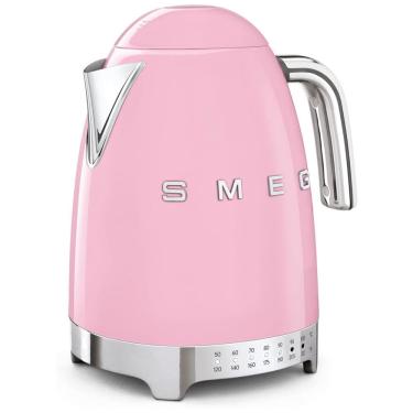 Imagem de Chaleira Elétrica SMEG 1,7 Litros de Temperatura Variável Estilo Retrô em Inox, 1400W, 120V, Base Giratória 360°, Função de Manter Quente