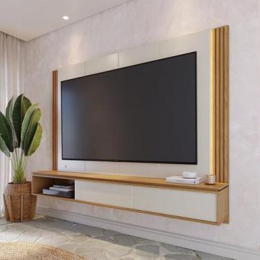 Imagem de Painel para Tv até 75 Polegadas com Led Ripado e 2 Portas Loa - Colibr