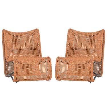 Imagem de 2 Cadeiras Poltronas Texas Corda Náutica Varanda Jardim Terra Cota