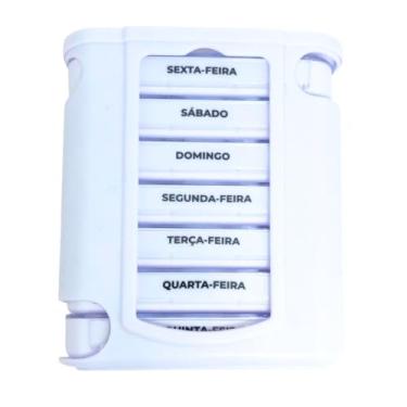 Imagem de kit com 1 e com 2 Unidades Porta Comprimido Organizador Remédio Semanal 28 Compartimentos(4 Porta Comprimidos)