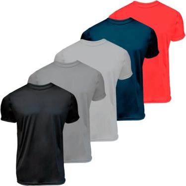 Imagem de Kit 5 camisas manga curta gola redonda Dryfit UV Plus Size - EX311, 1,