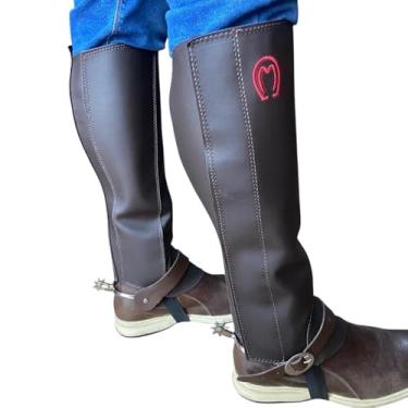 Imagem de Kit Perneira Sintética Mangalarga Com Espora Batida e Correias (marrom, P)