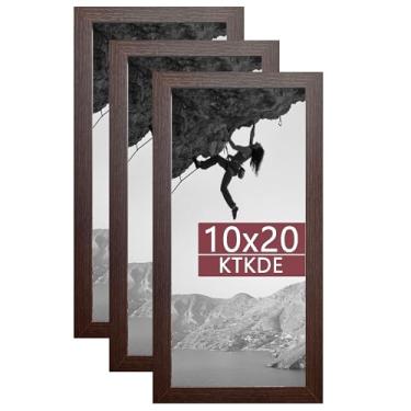 Imagem de KTKDE Porta-retrato 25 x 50 cm WoodGrain pacote com 3, moldura de pôster com acrílico polido, pôsteres para pendurar na parede da galeria de estúdio e melhor presente