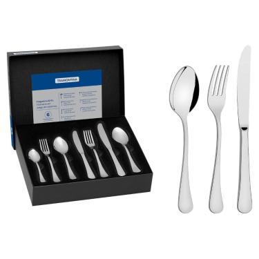 Imagem de Faqueiro Tramontina Zurique em Aço Inox com Facas de Mesa 42 Peças