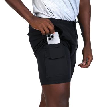 Imagem de Cobra D'água, Short Duplo Esportivo, Determinação, Polistrech, Preto, G