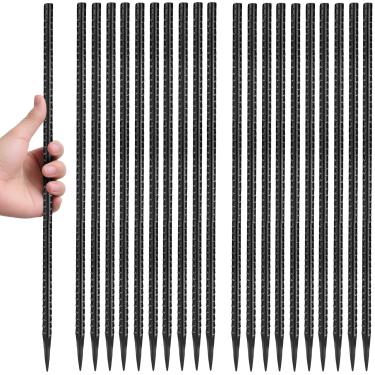 Imagem de Homwin Estacas de vergalhão de 40,6 cm, pacote com 24 estacas de metal, resistentes, 5/40.6 cm de diâmetro, para barraca, cerca, paisagismo, formação de concreto, decoração ao ar livre e suporte de